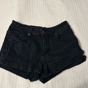 Distressed Black Denim Women's Shorts